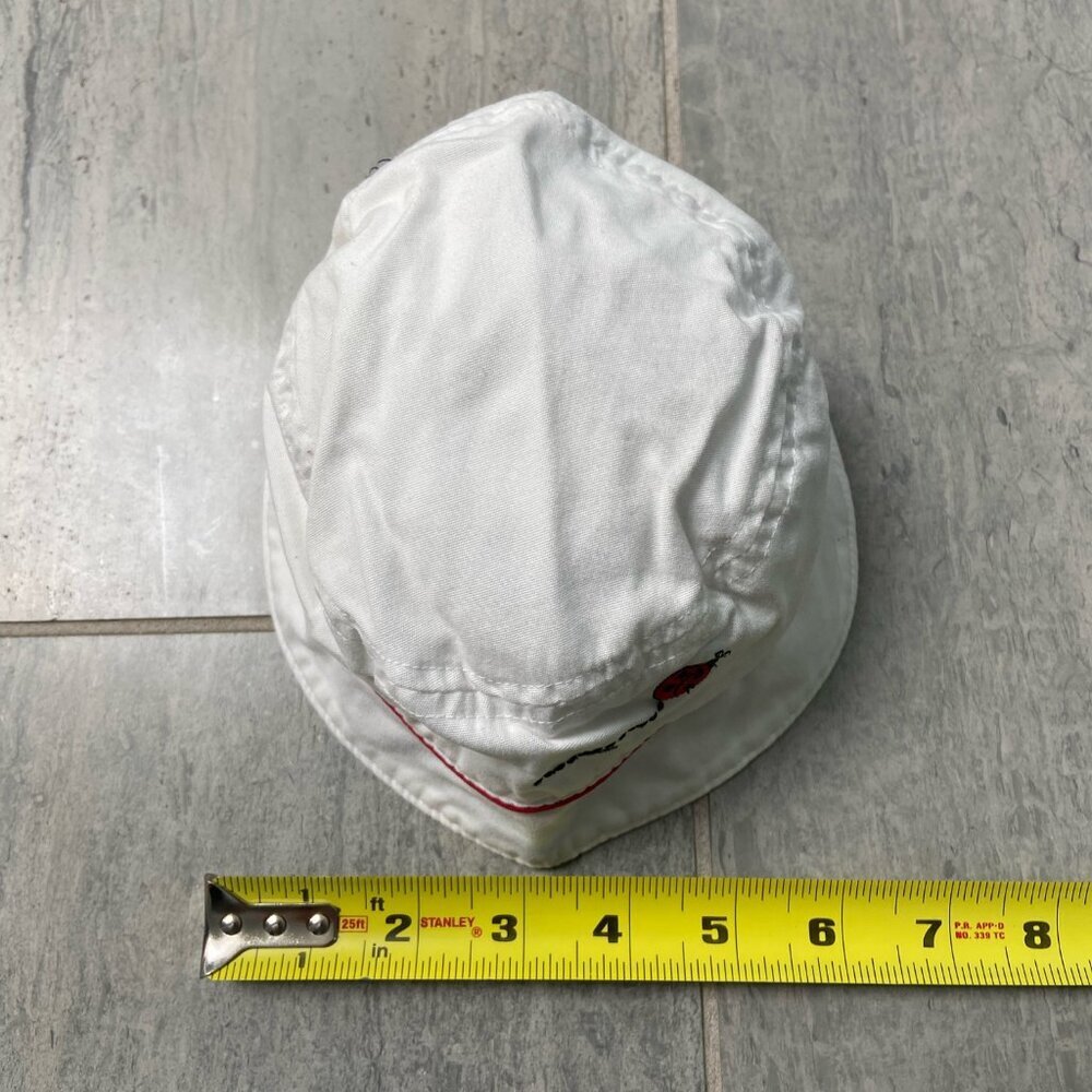 Gymboree Cotton Embroidered Ladybug Sun Bucket Hat White Red Size 0-6 months - Picture 7 of 9